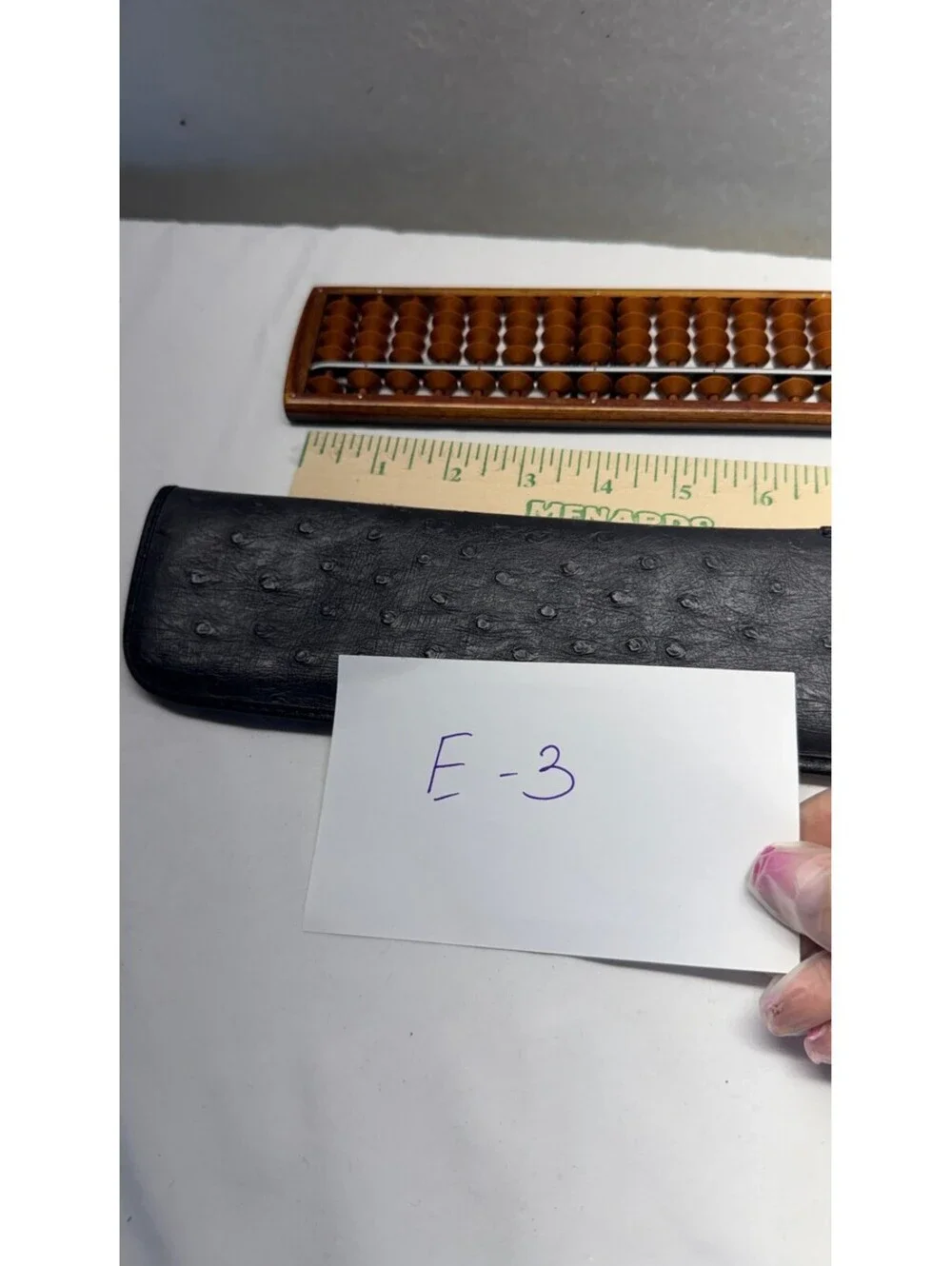 Vintage 23-Column Wooden Soroban Abacus with Protective Case - E-3